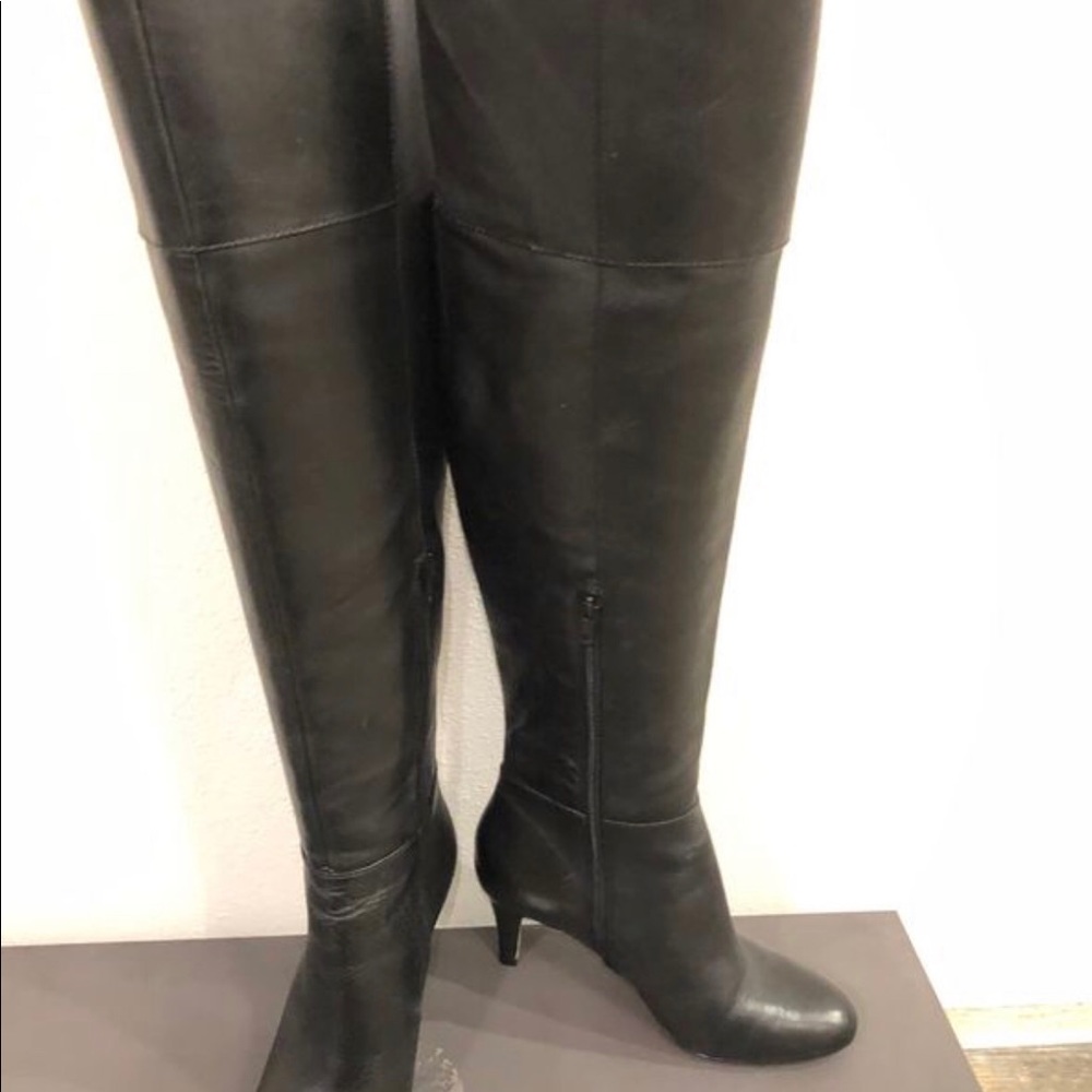 Vince Camino leather over the knee black boots